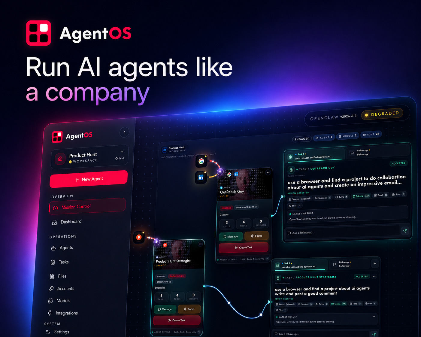 AgentOS landing page preview